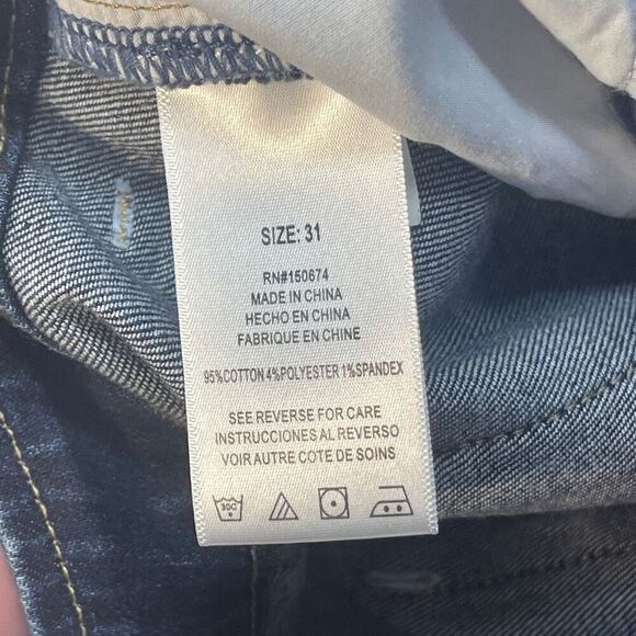 Wash Lab Blue Classic Denim Daily Front Slit Pencil Midi Skirt Size 31 - Picture 4 of 9